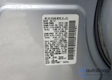 2017 Infiniti Qx70 z USA, uszkodzony, nr VIN JN8CS1MW6HM416171